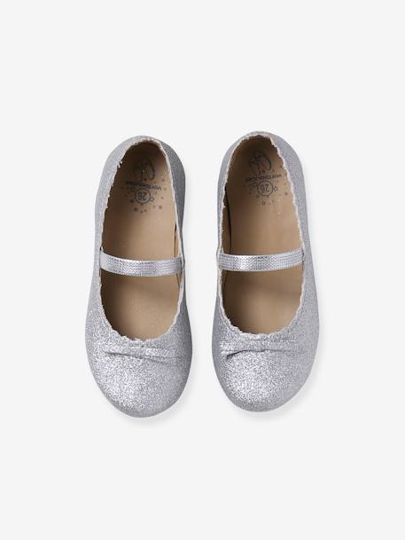 Glittery Ballet Pumps for Girls, Designed for Autonomy silver 