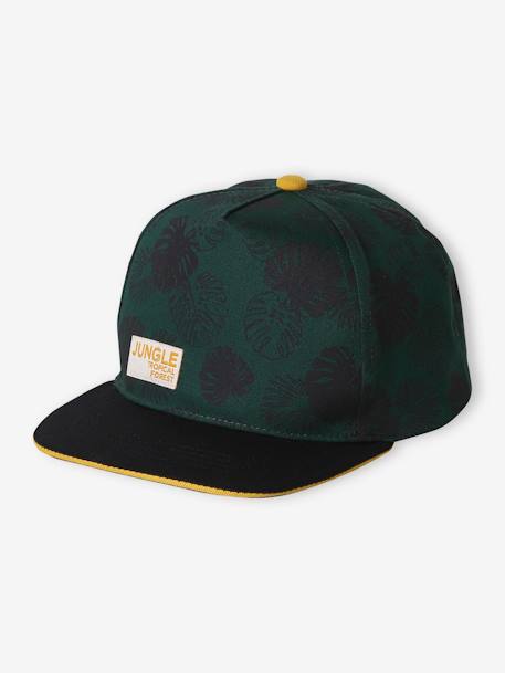 'Jungle' Cap for Boys printed green 