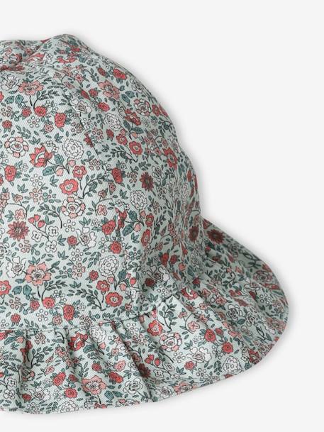 Floral Print Bucket Hat for Baby Girls sage green 