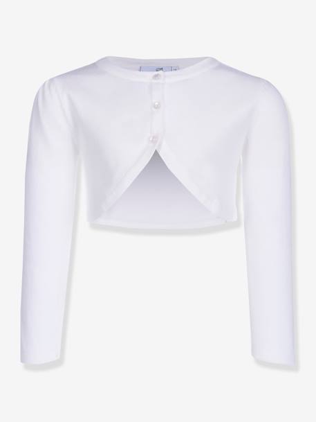 Festive cotton bolero by Happy Girls for girls ecru+white 