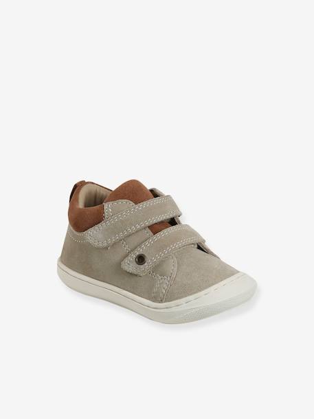 Pair of Soft Leather Boots for Babies, Designed for First Steps beige+blue+brown+electric blue+green+ocean blue+ochre+sage green+set beige+set brown+set green 
