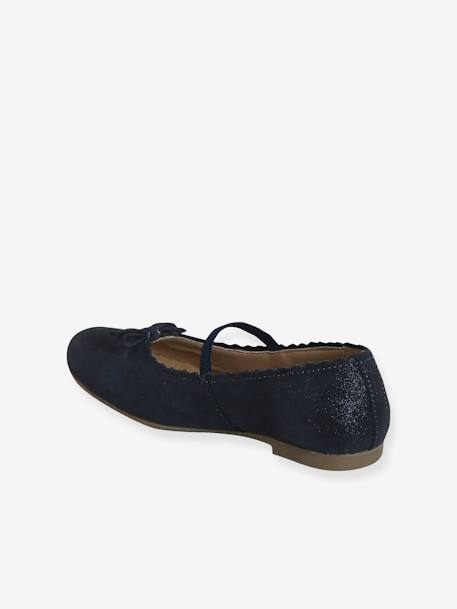 Glittery Leather Ballet Pumps for Girls, Designed for Autonomy 6337+6397 