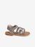 Pair of Leather Hook-&-Loop Sandals for Children, Designed for Autonomy printed beige 