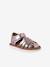 Leather Sandals with Closed Toe & Hook-&-Loop Fastening set pink+white 