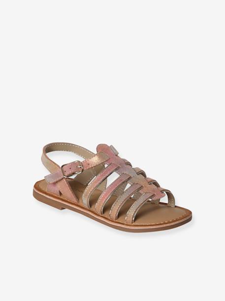 Multi-Strap Leather Sandals for Girls, Designed for Autonomy 6510+caramel+multicoloured 