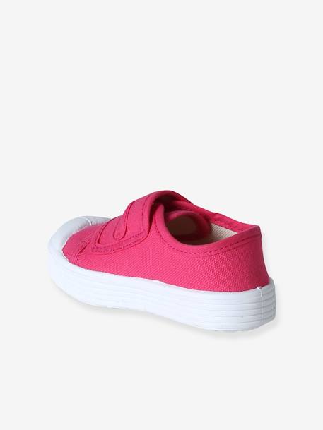Hook-&-Loop Canvas Trainers for Babies - Made in France fuchsia+rose 