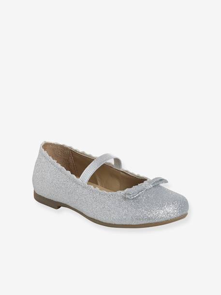 Glittery Ballet Pumps for Girls, Designed for Autonomy silver 