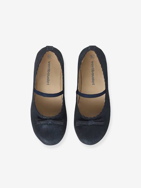 Glittery Leather Ballet Pumps for Girls, Designed for Autonomy 6337+6397 