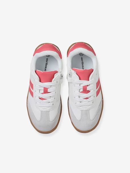 Trainers with Laces & Zip for Kids raspberry pink+sky blue 