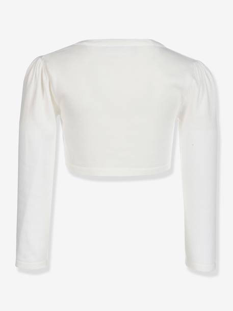 Festive cotton bolero by Happy Girls for girls ecru+white 