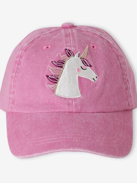 Embroidered 'Unicorn' Cap for Girls pale pink 