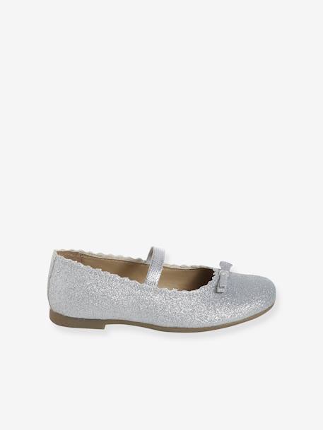 Glittery Ballet Pumps for Girls, Designed for Autonomy silver 