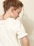 Girl's t-shirt with English embroidery collar CYRILLUS in organic cotton ecru 