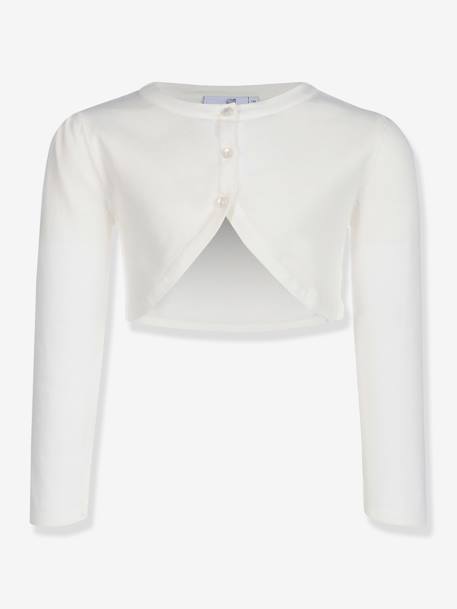 Festive cotton bolero by Happy Girls for girls ecru+white 