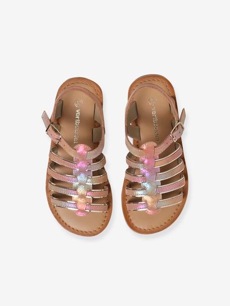 Multi-Strap Leather Sandals for Girls, Designed for Autonomy 6510+caramel+multicoloured 