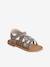 Pair of Leather Hook-&-Loop Sandals for Children, Designed for Autonomy printed beige 