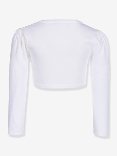 Festive cotton bolero by Happy Girls for girls ecru+white 