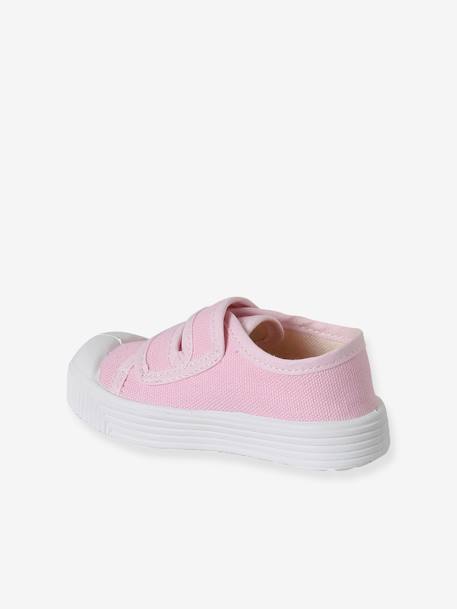 Hook-&-Loop Canvas Trainers for Babies - Made in France fuchsia+rose 