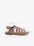 Leather Sandals with Straps, for Girls caramel+Light Brown+multicoloured+set brown 