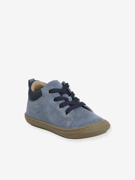 Soft Leather Lace-Up Boots, Designed for First Steps blue+camel+khaki+navy blue+set blue 