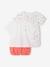 Pack of 2 baby pyjamas shorts fluorescent coral 