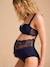 Pack of 2 High-Waisted Crepe & Lace Maternity Briefs, ENVIE DE FRAISE navy blue 