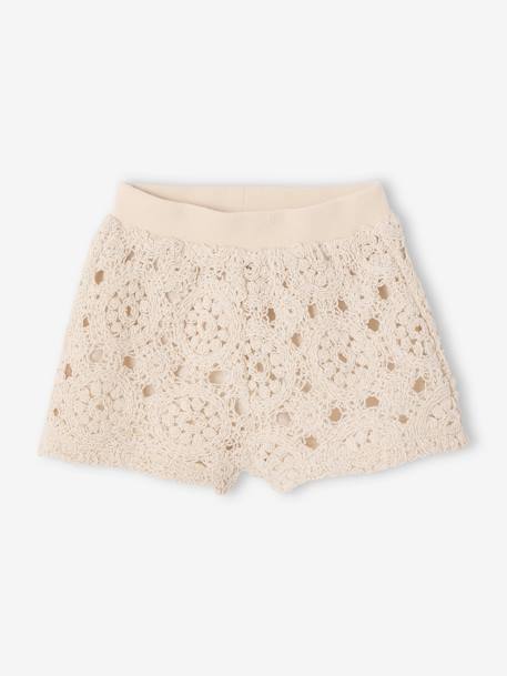 Top + Shorts Set in Macramé for Babies vanilla 
