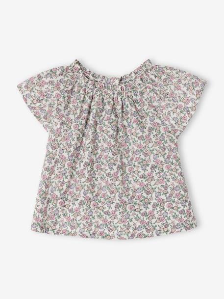 Printed floral baby blouse ecru 