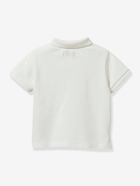 Baby's pique knit polo shirt - Organic cotton CYRILLUS ecru 