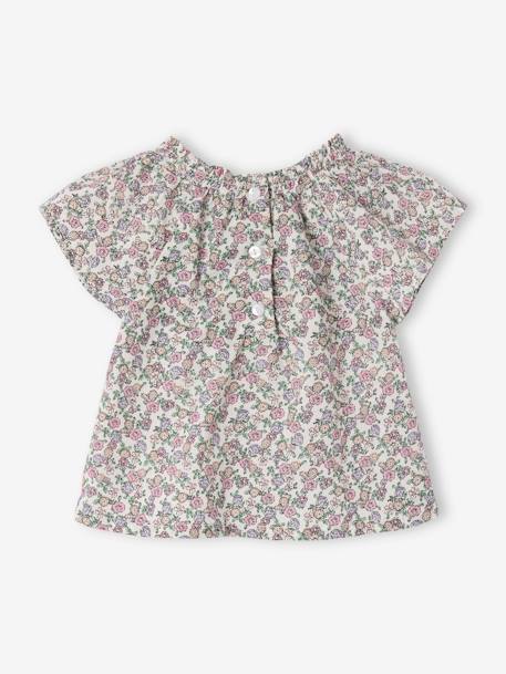 Printed floral baby blouse ecru 