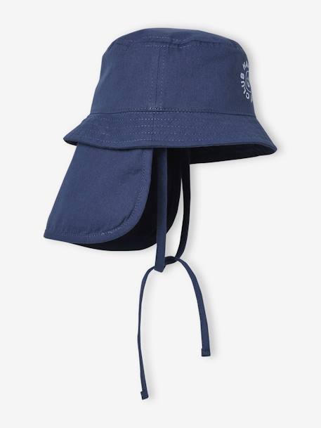 Bucket Hat with Detachable Neck Warmer, for Babies indigo 