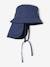 Bucket Hat with Detachable Neck Warmer, for Babies indigo 