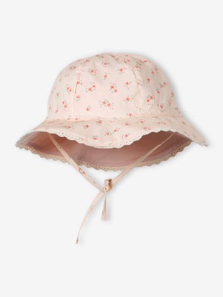 Floral Print Bucket Hat for Baby Girls pale pink 