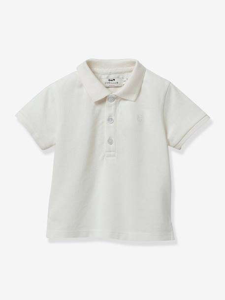 Baby's pique knit polo shirt - Organic cotton CYRILLUS ecru 