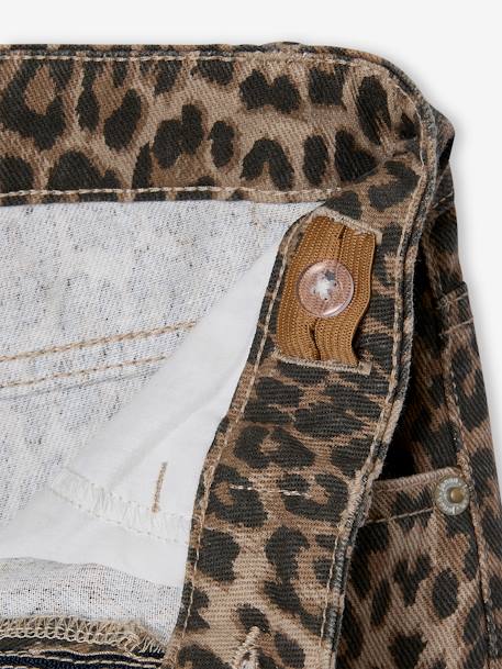 Wide-Leg Leopard Trousers for Girls, JONEN beige 