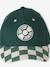 Chequered Cap for Boys aqua green 