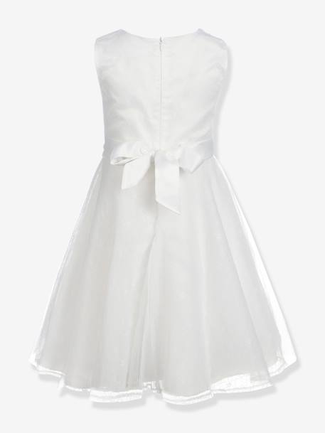 Party dress with pearls and flowers for girls by  Happy Girls ecru 