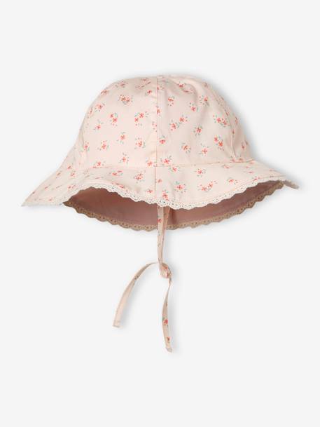Floral Print Bucket Hat for Baby Girls pale pink 