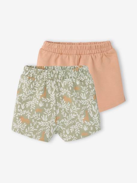 Pack of 2 lightweight fleece shorts for newborns clay beige 