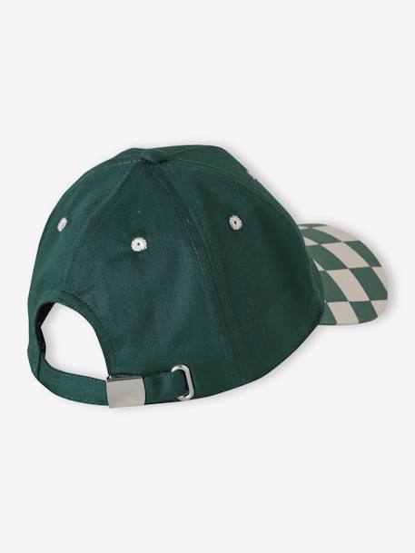 Chequered Cap for Boys aqua green 