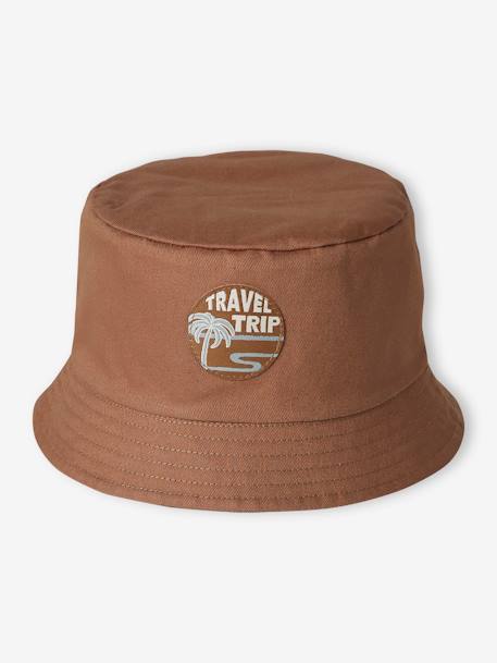 Reversible 'Palm Tree' Bucket Hat for Boys khaki 