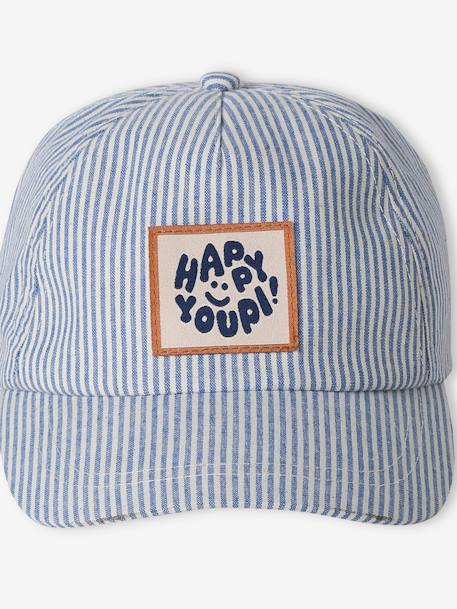 'Happy Youpi' Cap for Babies striped blue 
