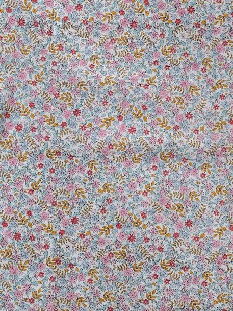 Floral Print Scarf for Girls ecru+grey blue 