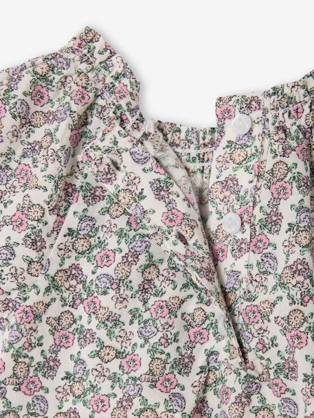 Printed floral baby blouse ecru 