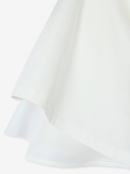 Occasion Wear Dress with Golden Sash for Girls blush+white 