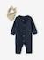Mixed newborn gift set with long-sleeved knitted sleepsuit + scarf anthracite 