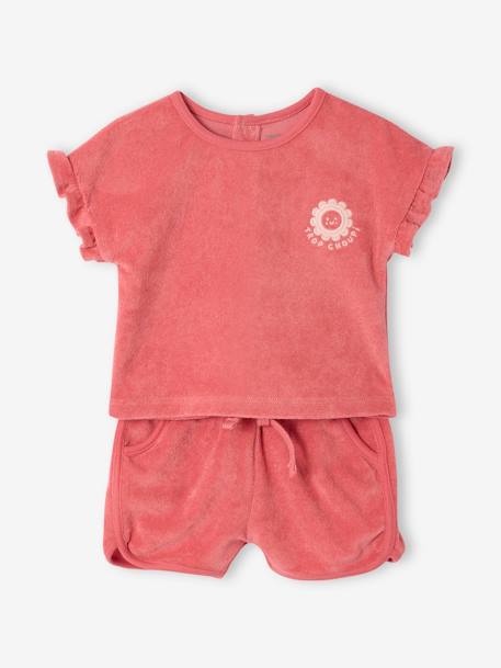 T-Shirt + Terry Shorts Set for Babies strawberry 