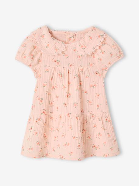 Dress with Peter Pan collar for Baby Girls pale pink 