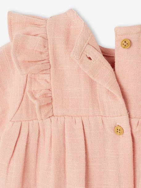 Newborn cotton gauze dress rose 