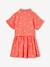 Tie-front blouse and skirt set for girls coral 